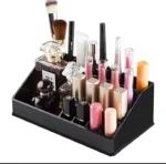 Black ABS Plastic Makeup Organizer with Storage Compartments