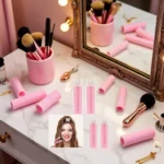 Heat-Free Pink Hair Rollers for Instant Bouncy Curls - Image 3