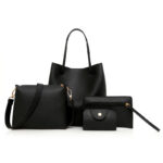 Litchi Leather 4-Piece Bag Set Warm Earthy Tone - Image 3