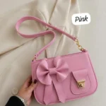 Blue Bow Shoulder Bag with Gold Clasp - Image 6