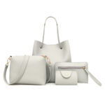 Litchi Leather 4-Piece Bag Set Warm Earthy Tone - Image 5